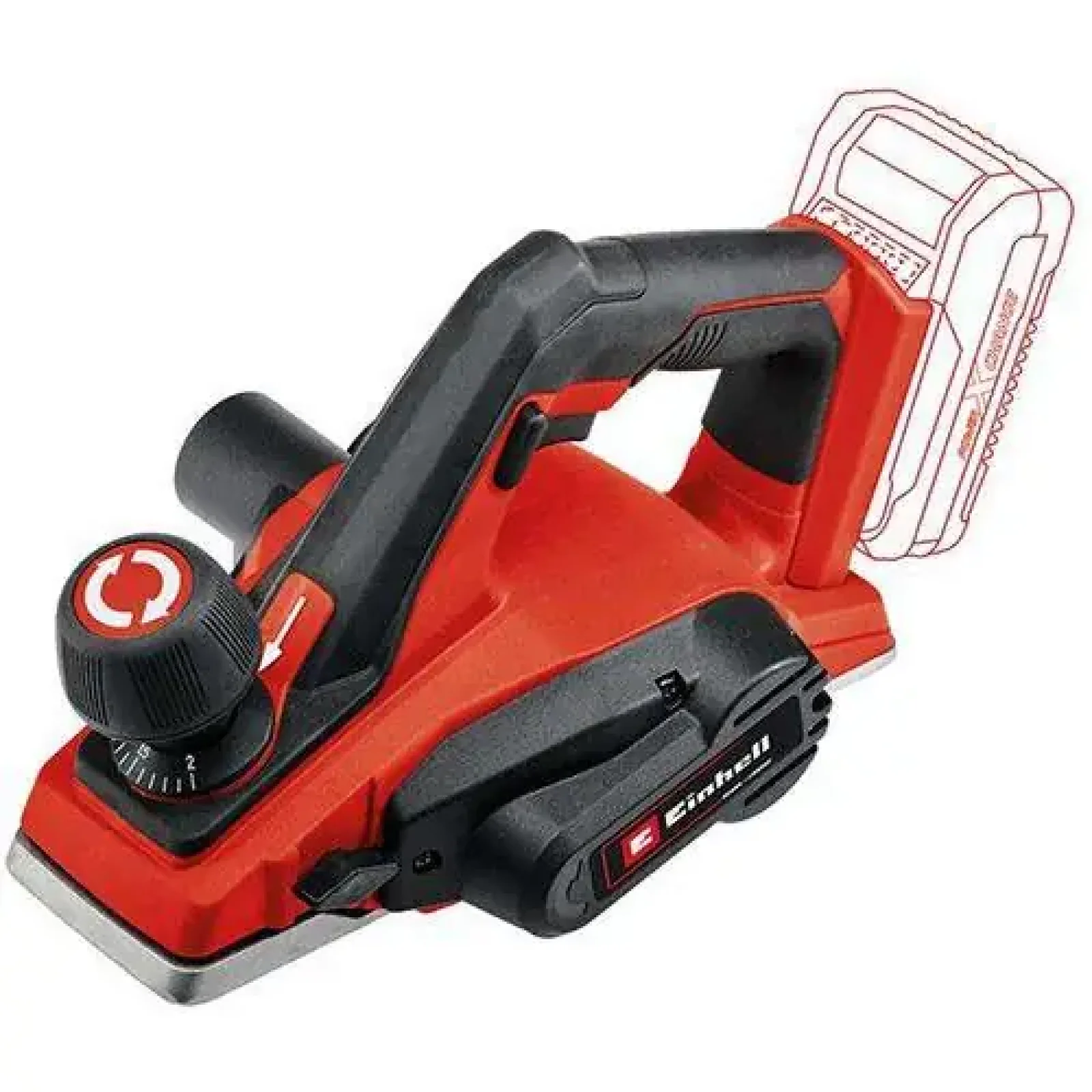 Рубанок акумуляторний Einhell TE-PL 18/82LI-Solo PXC 18В 82мм стругання до 2мм 2.4кг без АКБ та ЗП (4345400) UA