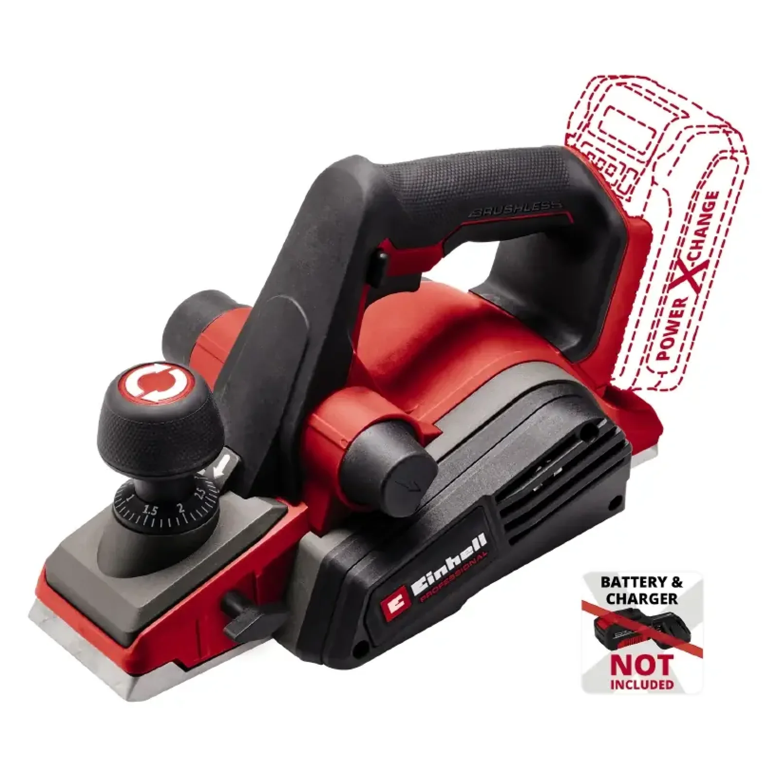 Рубанок акумуляторний Einhell Professional Einhell Professional TP-PL 18/3 Li BL - Solo PXC 18В 82мм до 2мм 2.63кг без АКБ та ЗП (4345405) UA