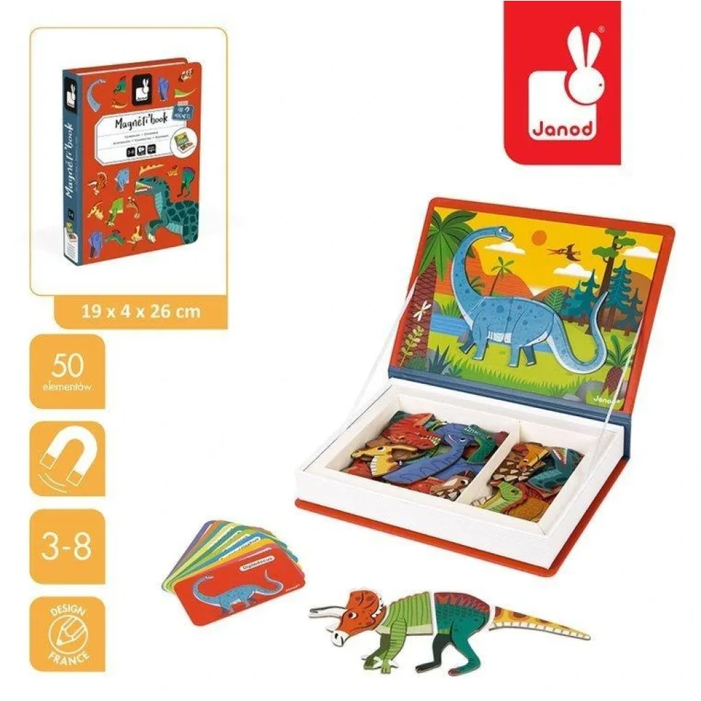 Магнітна книга Janod Динозаври 50ел, J02590 UA