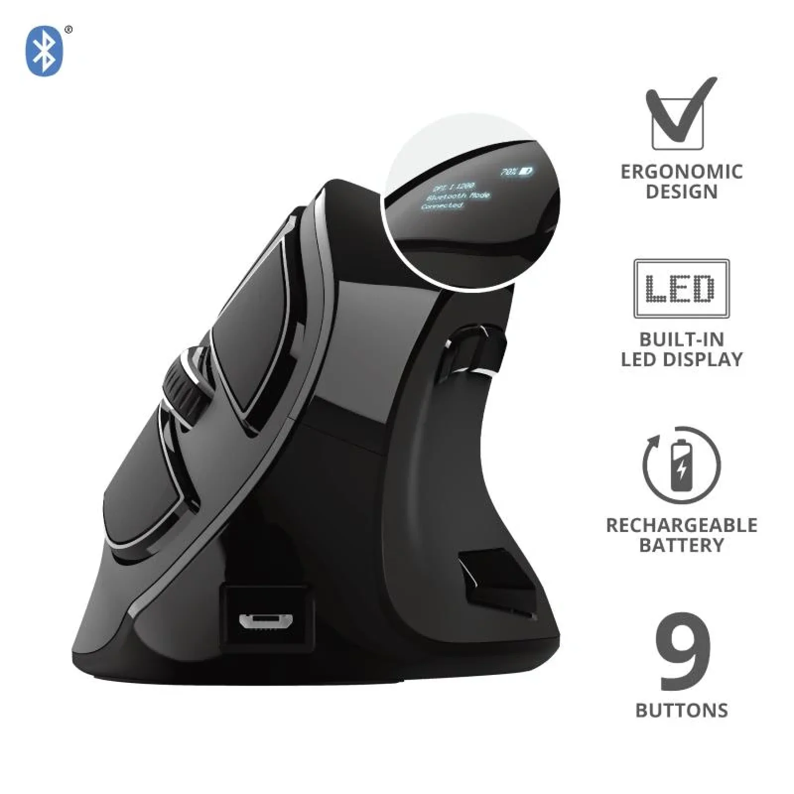 Миша Trust Voxx Rechargeable Ergonomic, WL, Чорний, 23731_TRUST UA