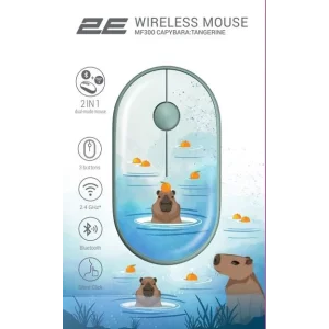 Миша 2E MF300 CAPYBARA:TANGERINE Silent WL BT, зелений, 2E-MF300WCAPIBARAGN UA