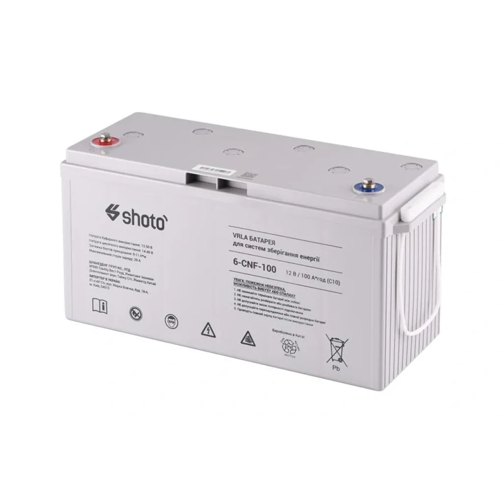 Акумуляторна батарея SHOTO 6CNF, 12В, 100А•год, GEL-CARBON, 6CNF-100 UA