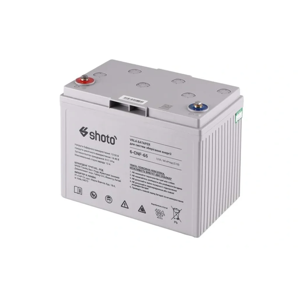 Акумуляторна батарея SHOTO 6CNF, 12В, 65А•год, GEL-CARBON, 6CNF-65 UA