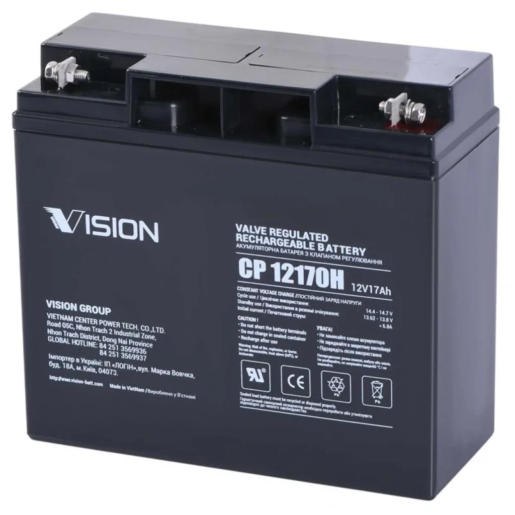 Акумуляторна батарея Vision CP, 12В, 17А•год, AGM, CP12170HD UA