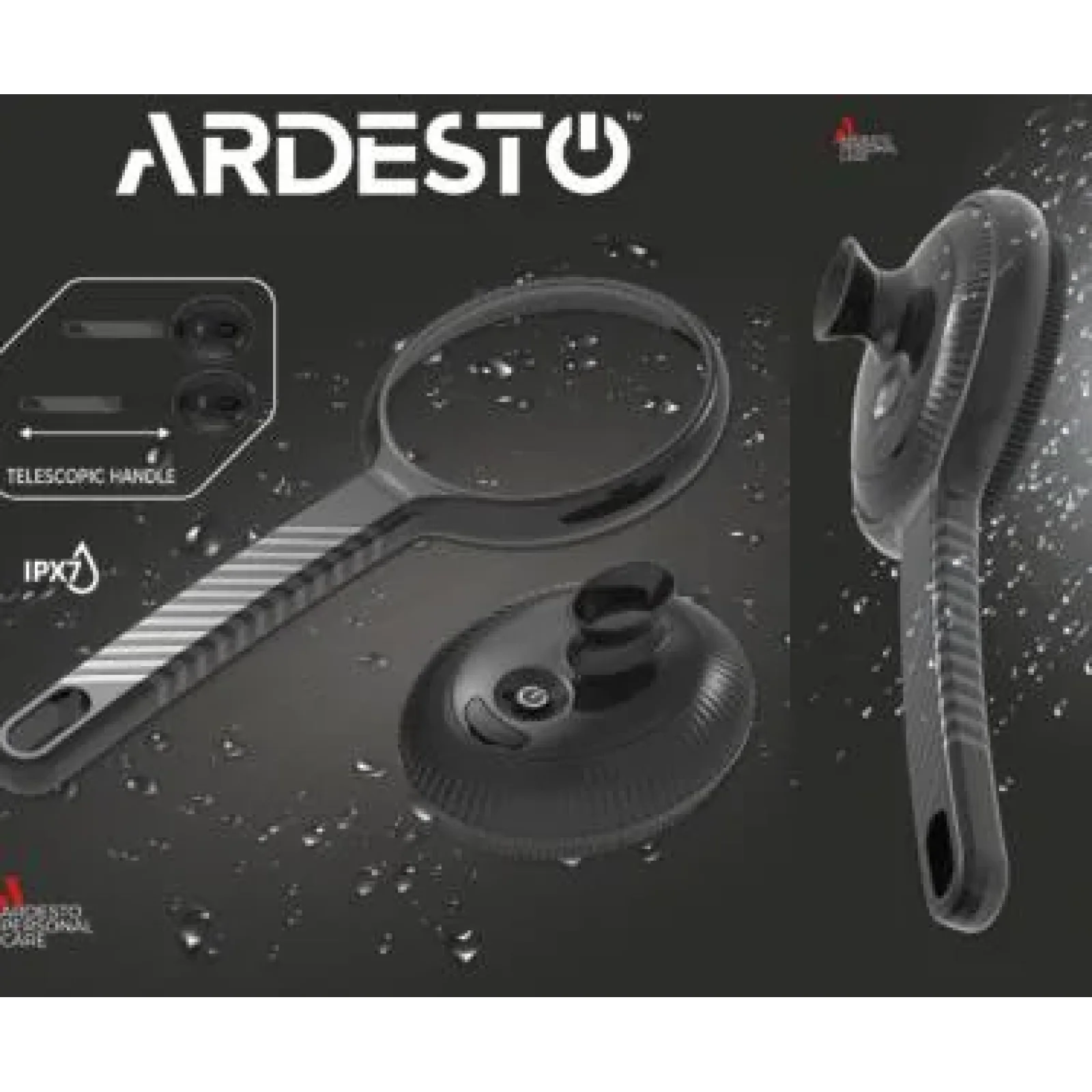 Електрична щітка-масажер ARDESTO для обличчя та тіла, акумулятор, USB Type-C , 4 режими, чорний, EMB-1B UA