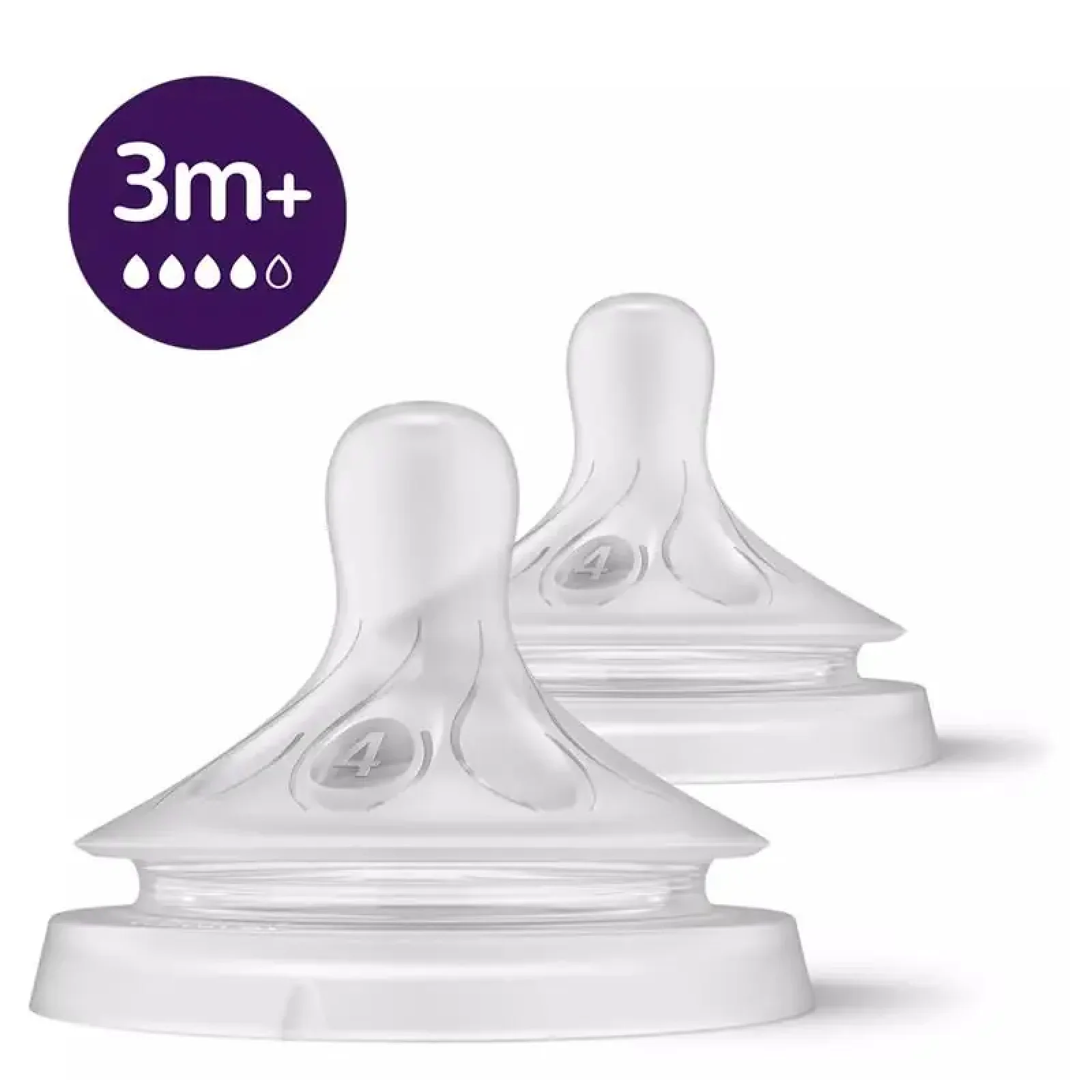 Соска Avent Natural 3міс+, силіконова, Природний потік, середній потік, 2шт (SCY964/02) UA