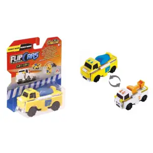 Машинка-трансформер Flip Cars 2 в 1 Строительный транспорт, Бетономешалка и Траншеекопатель, EU463875-02 UA
