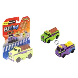 Машинка-трансформер Flip Cars 2 в 1 Строительный транспорт, Лесовоз и Транспортер, EU463875-03 UA