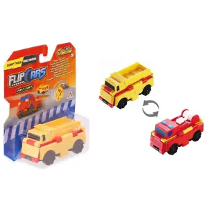 Машинка-трансформер Flip Cars 2 в 1 Строительный транспорт, Самосвал и Пожарный автомобиль, EU463875-07 UA