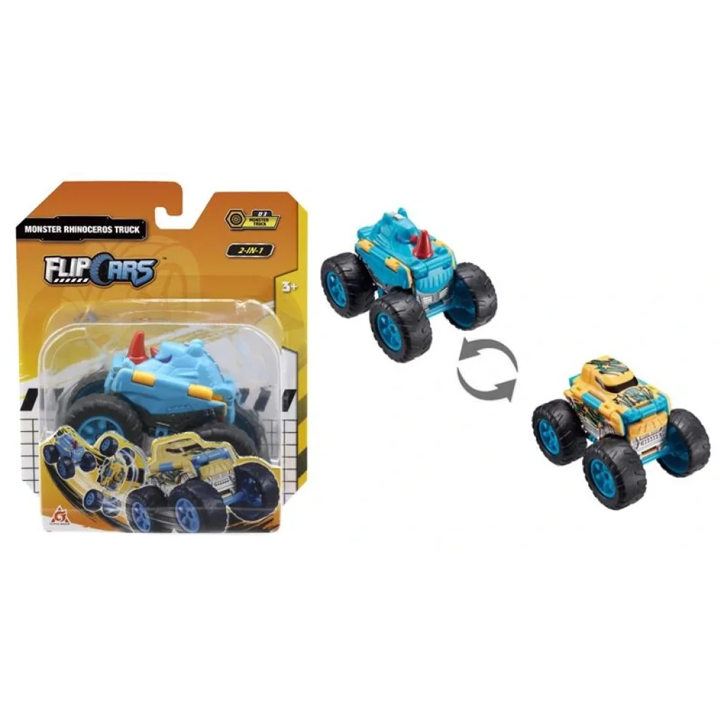 Машинка-трансформер Flip Cars 2 в 1 Монстр-трак Носоріг, EU463875A-03 UA
