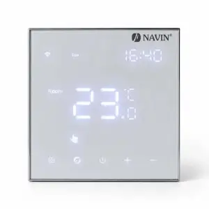 Терморегулятор Navin EH602 W-16A 5...45 °C для теплої підлоги електронний Wi-Fi Tuya Smart Life вбудований дротовий датчик 16A 230В білий (24-160074-0441) UA