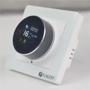 Терморегулятор Navin EH20R-16A 5...35 °C для теплої підлоги електронний Wi-Fi Tuya, Smart Life вбудований дротовий датчик 16A 230В білий (24-160075-0331) UA