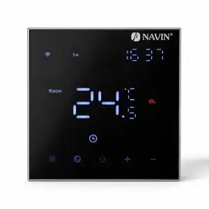 Терморегулятор Navin EH602 B-16A 5...45 °C для теплої підлоги електронний Wi-Fi Tuya Smart Life вбудований дротовий датчик 16A 230В чорний (24-660074-0441) UA