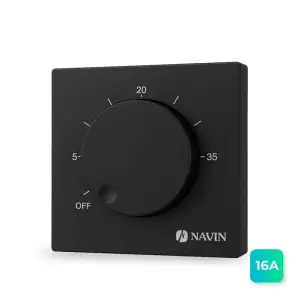 Терморегулятор Navin EH84BM-16A 5...35 °C для теплої підлоги механічний накладний дротовий датчик 16A 230В чорний (24-660171-0240) UA