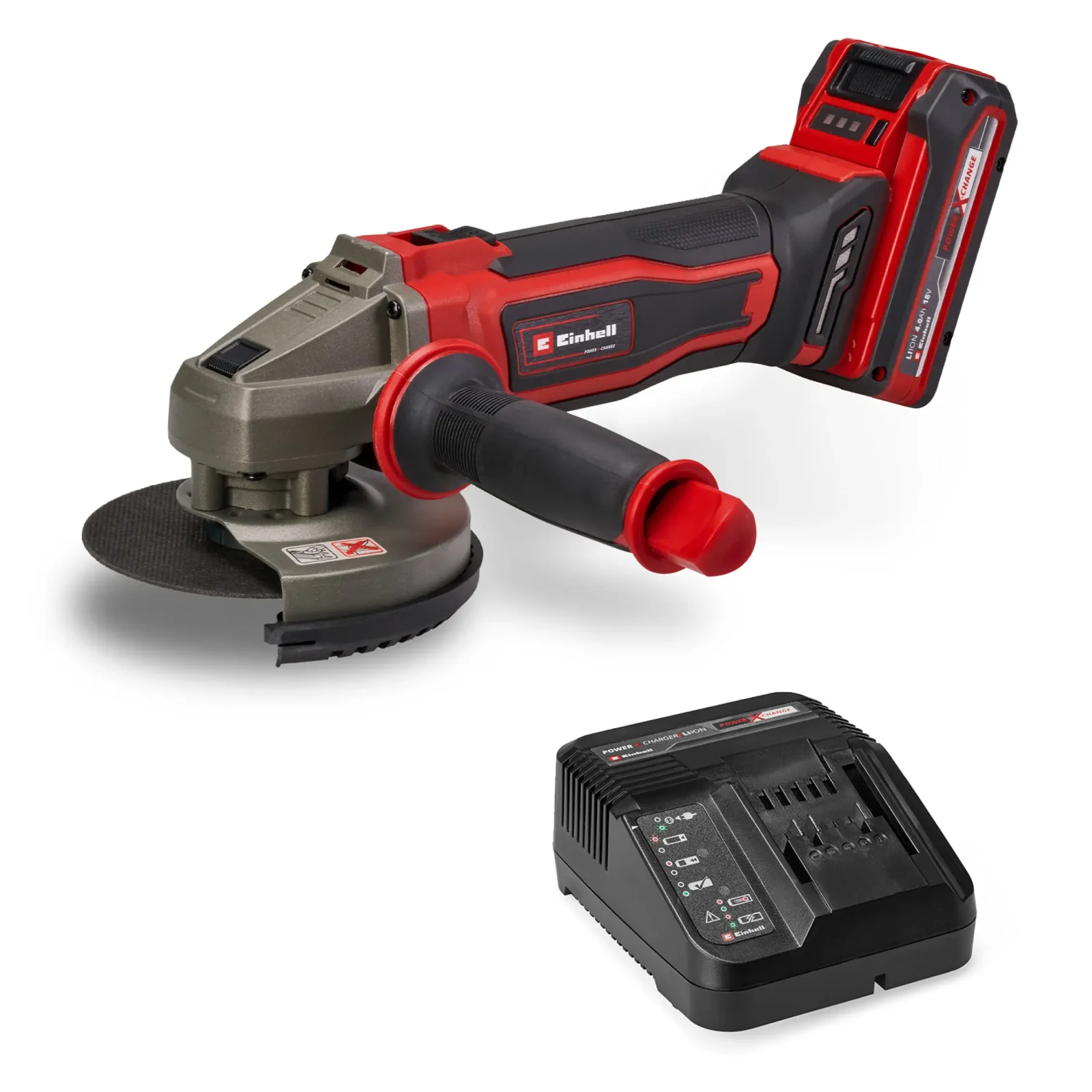 Шліфмашина кутова акумуляторна Einhell TE-AG 18/125-2 Li 1x4.0 Ah PXC 18В Акб 1х4А·год 125мм 8500об/хв 2.32кг (4431190) UA