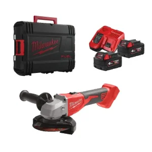 Шліфмашина кутова акумуляторна Milwaukee M18 BLSAG125X-402X 125мм 18В 2x4А·год ЗП М12-18С 11000об/хв 2.4кг кейс (4933492644) UA