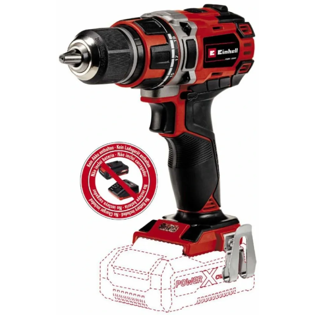 Дриль Einhell TE-CD 18/50 Li BL Solo X-Change акум. 18 В, ономуфтовий, 0-500/0-1800 об/хв, 2-13 мм, 1.1 кг, 4513887 UA
