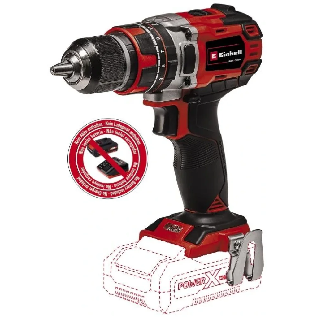 Шуруповерт-дриль ударний Einhell TE-CD 18/50 Li-i BL-Solo, PXC, акум., БЗП, 50Нм, 500/1800 об/хв, 1.19кг, (без АКБ і ЗП), 4513942 UA