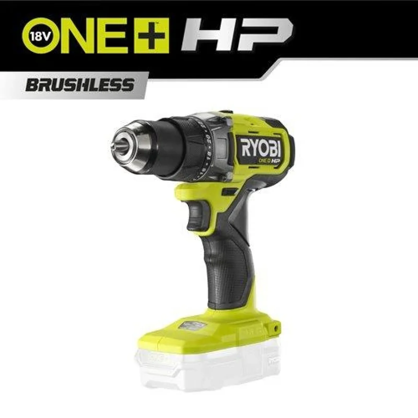Шуруповерт-дриль RYOBI RDD18X-0 ONE+ HP,18В, безщіткова, 95Нм, електроніка, що стежить, LED підсвічування (без АКБ і ЗУ), 5133004985 UA