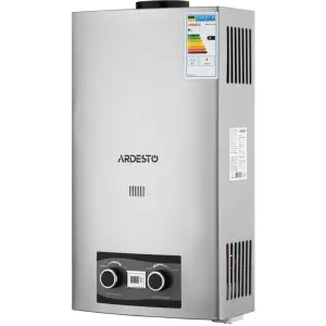 Газовая колонка Ardesto X2, 10 л/мин., 20 кВт, розжиг от батареек, дисплей, нерж. сталь, TFGBH-10B-X2-STEEL UA