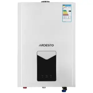 Газова колонка Ardesto X3 10л/хв 20кВт турбована дисплей електророзпалювання з димоходом білий, TFGBH-10T-X3-WHITE UA