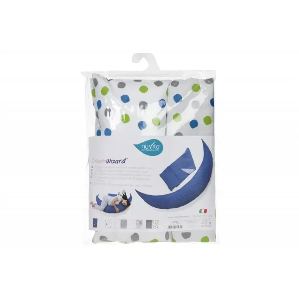 Наволочка для подушки Nuvita Dreamwizard з міні-подушкою, білий з крапками (NV7101DOTS) UA