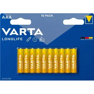 Батарейка Varta Longlife лужна AAA блістер, 10 шт (04103101761) UA