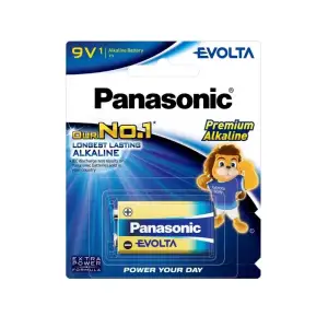 Батарейка Panasonic Evolta лужна 6LR61(6LF22, MN1604, MX1604, Крона) блістер, 1 шт. (6LR61EG/1B) UA