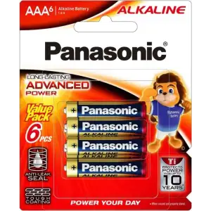 Батарейка Panasonic Alkaline Power лужна AAA блістер, 6 шт. (LR03T/6BA) UA