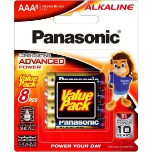 Батарейка Panasonic Alkaline Power лужна AAA блістер, 8 шт. (LR03T/8B) UA
