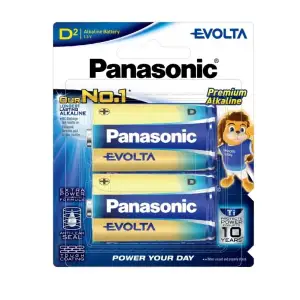 Батарейка Panasonic Evolta лужна D(LR20) блістер, 2 шт. (LR20EG/2B) UA