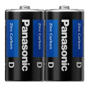 Батарейка Panasonic General Purpose вугільно-цинкова D(R20) плівка, 2 шт. (R20UPT/2S) UA