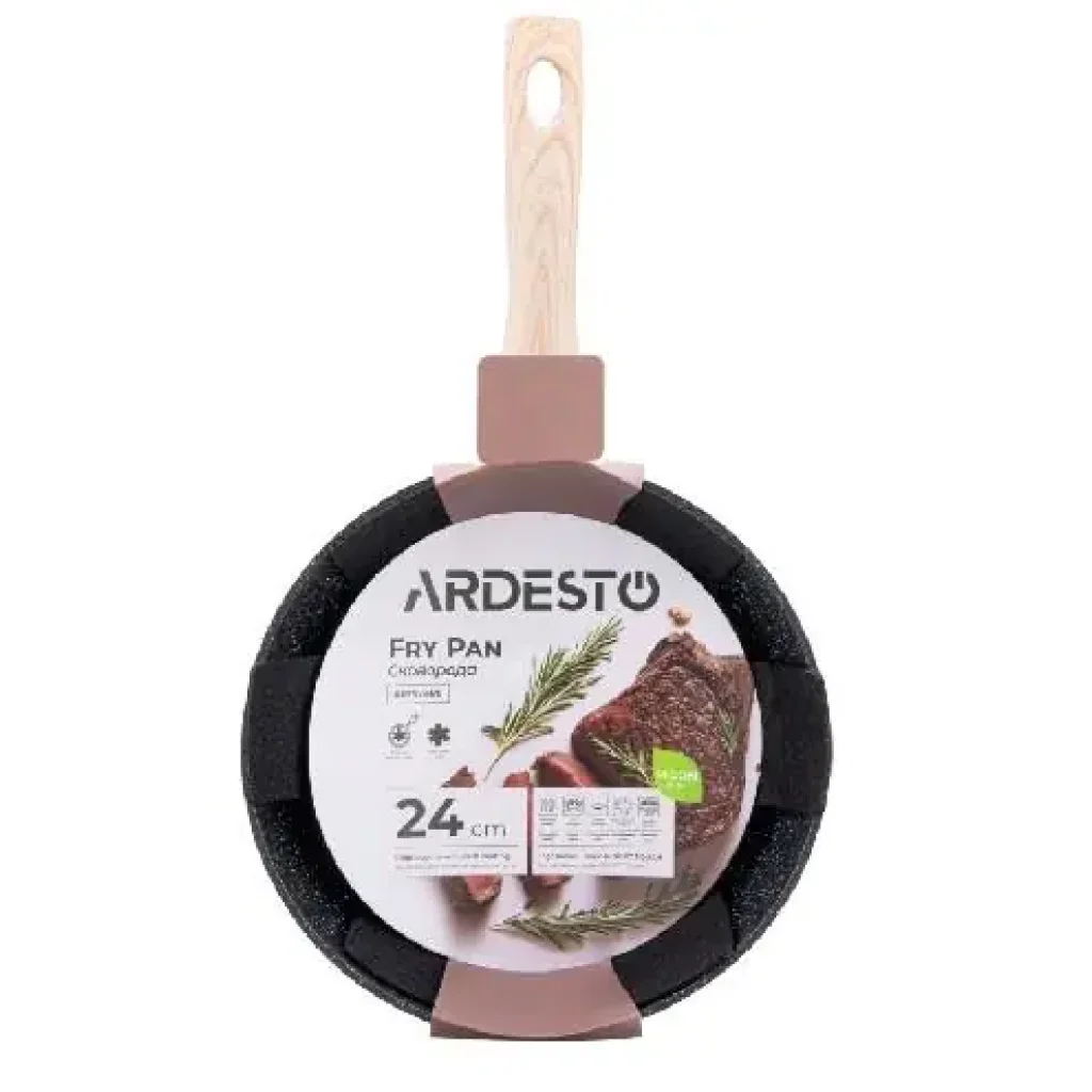 Сковорода глибока Ardesto Midori, 24см, алюміній, чорний (AR1924MI) UA