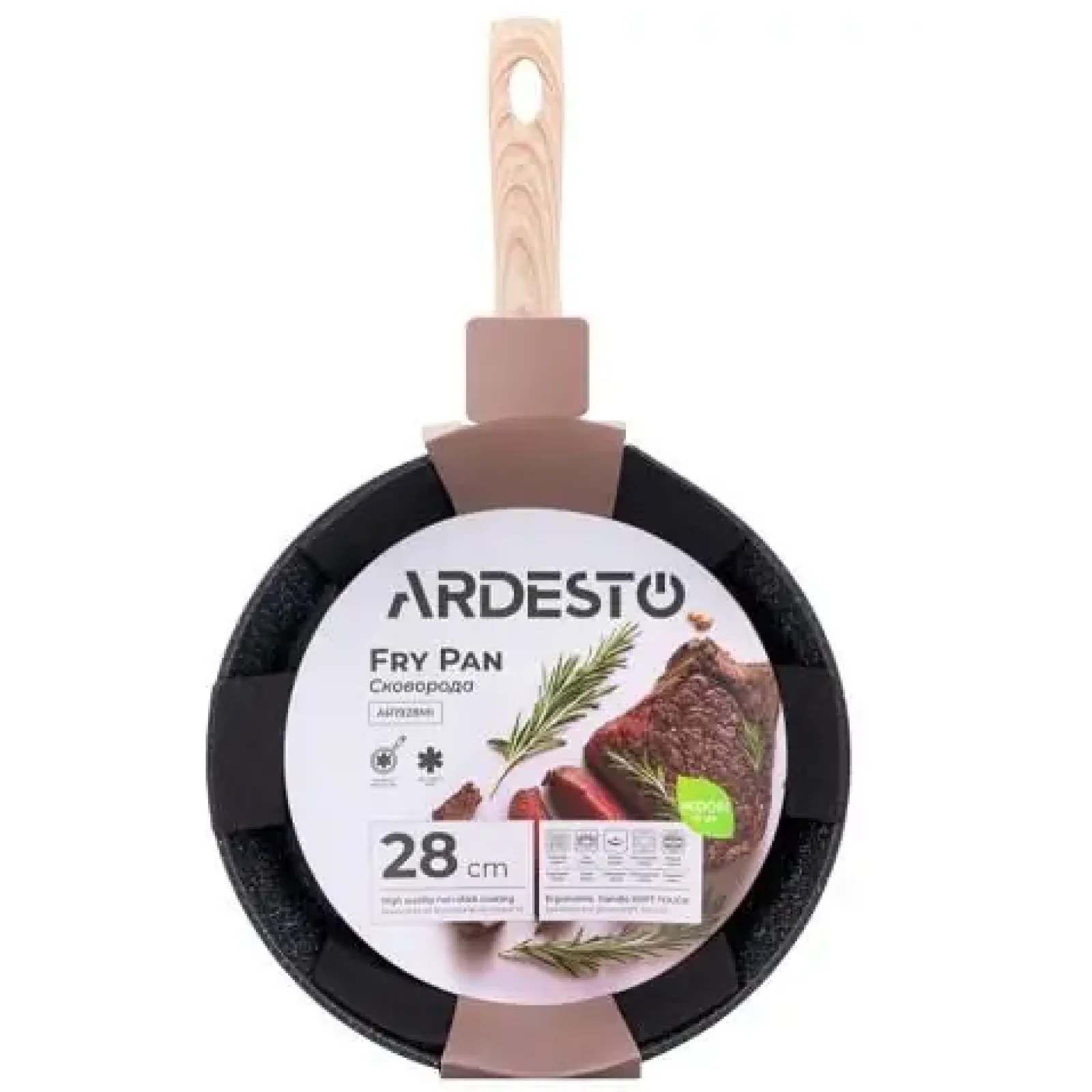 Сковорода глибока Ardesto Midori, 28см, алюміній, чорний (AR1928MI) UA