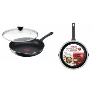Сковорода з кришкою Tefal Day by Day, 20см, з кришкою, алюміній, бакеліт, скло, чорний (B5580223UA) UA