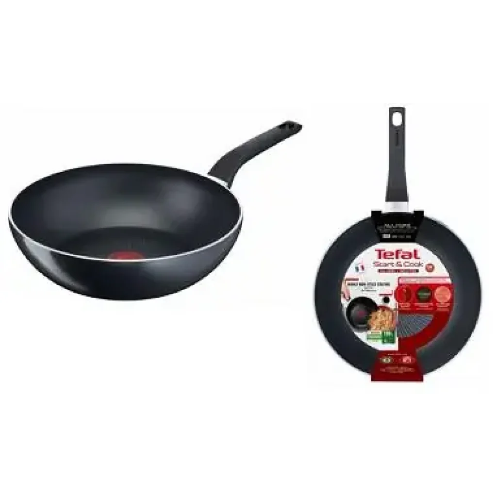 Сковорода ВОК Tefal Start&Cook, 28см, алюміній, бакеліт, чорний (C2721953) UA