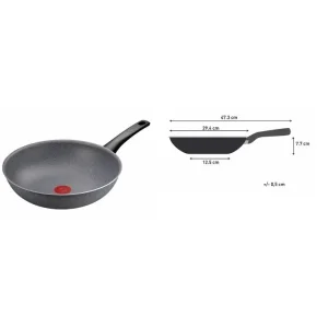Сковорода ВОК Tefal Hard Stone,28см, алюміній, бакеліт, сірий (D4561932) UA