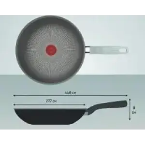 Сковорода ВОК Tefal Halo EUCALYPTUS, 26см, алюміній, бакеліт, сірий (G0167702) UA