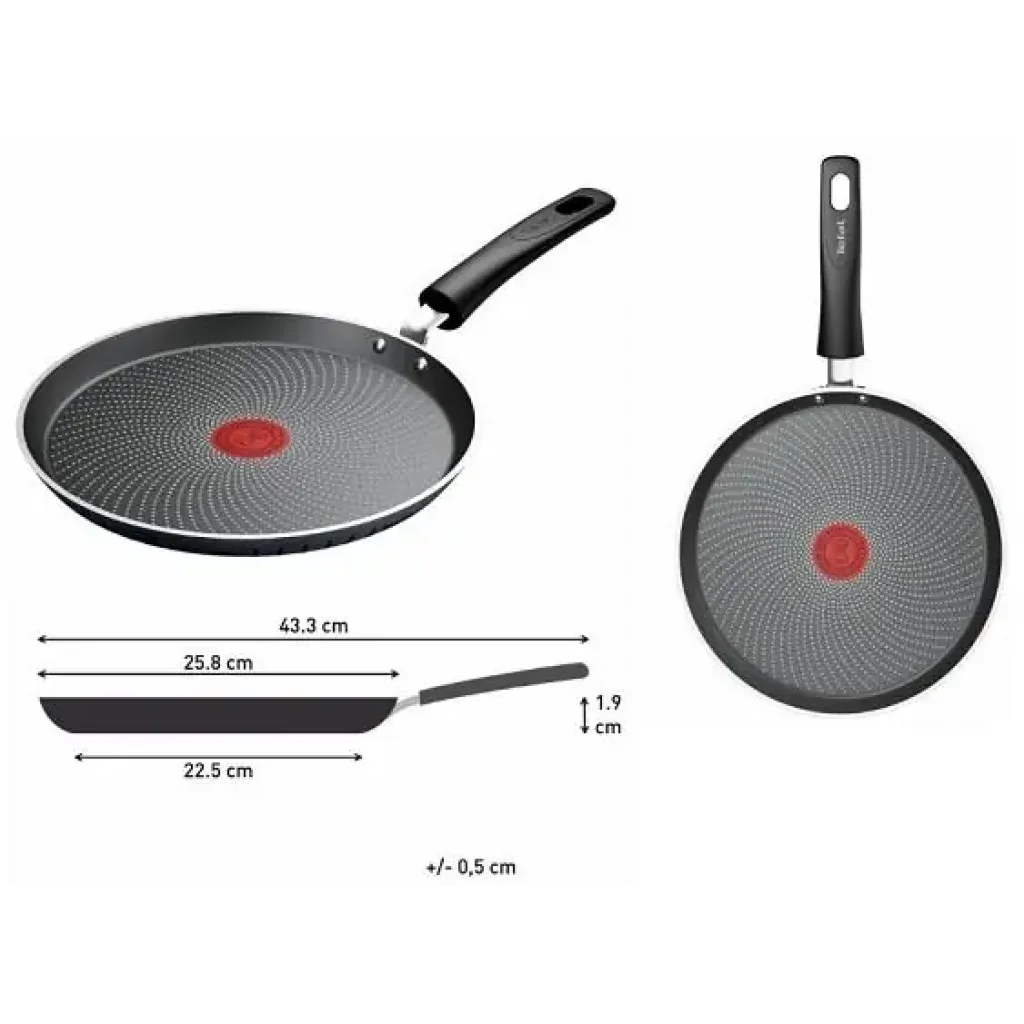 Сковорода для млинців Tefal So' Light, 25см, алюміній, бакеліт, чорний (H0563842) UA