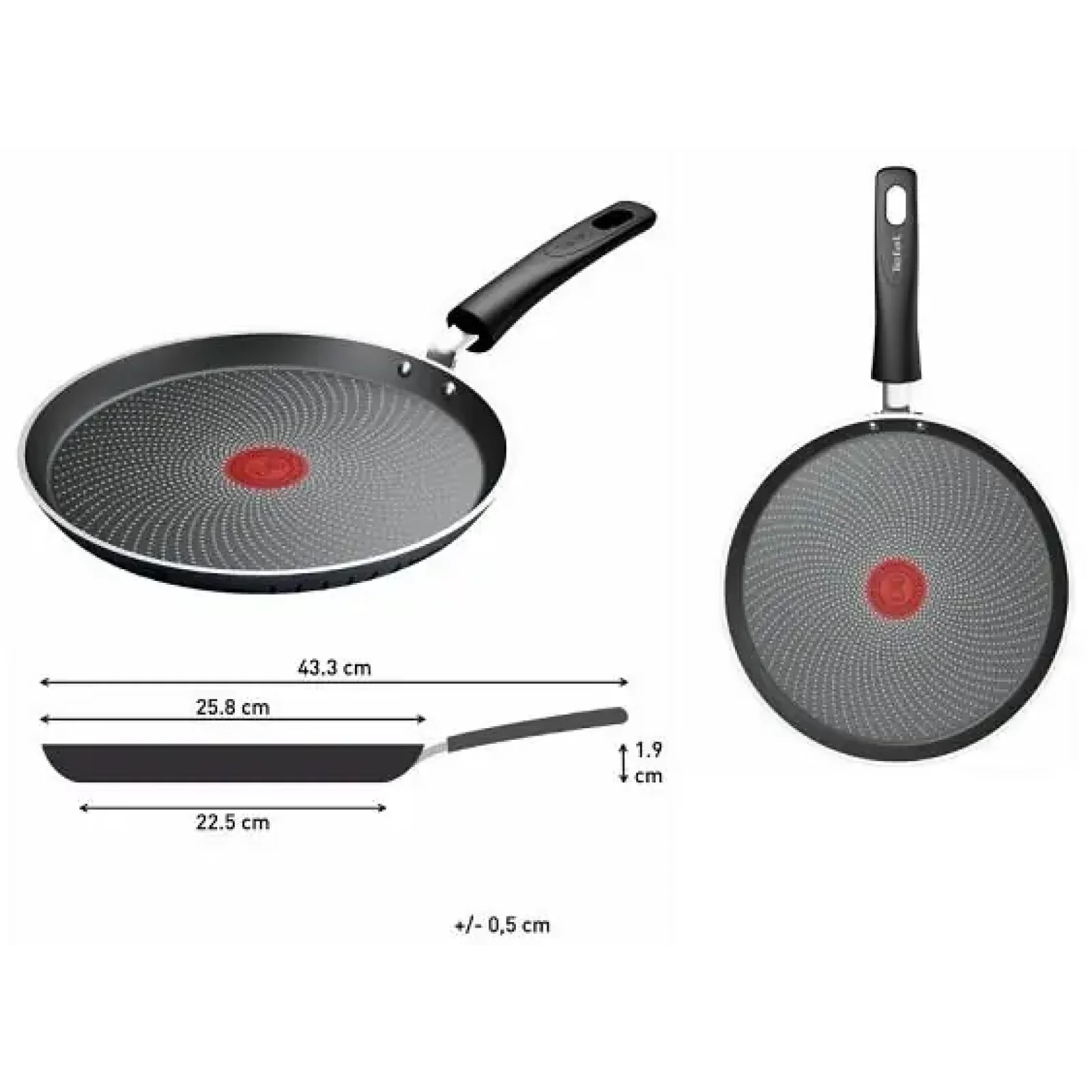 Сковорода для млинців Tefal So' Light, 25см, алюміній, бакеліт, чорний (H0563842) UA