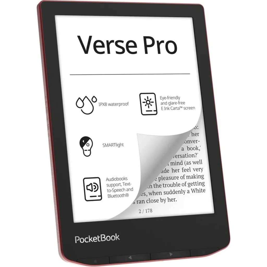 Електронна книга PocketBook 634 Verse Pro, Passion Red, PB634-3-CIS UA