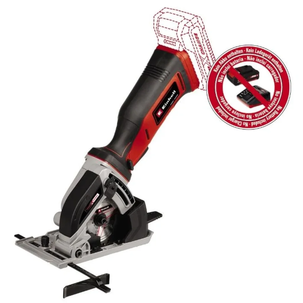 Міні-пила циркулярна Einhell TE-CS 18/89 Li - Solo акум., PXC, 18В, 3500 об/хв, диск 89х10 мм, 1.72 кг (без АКБ і ЗП), 4331100 UA
