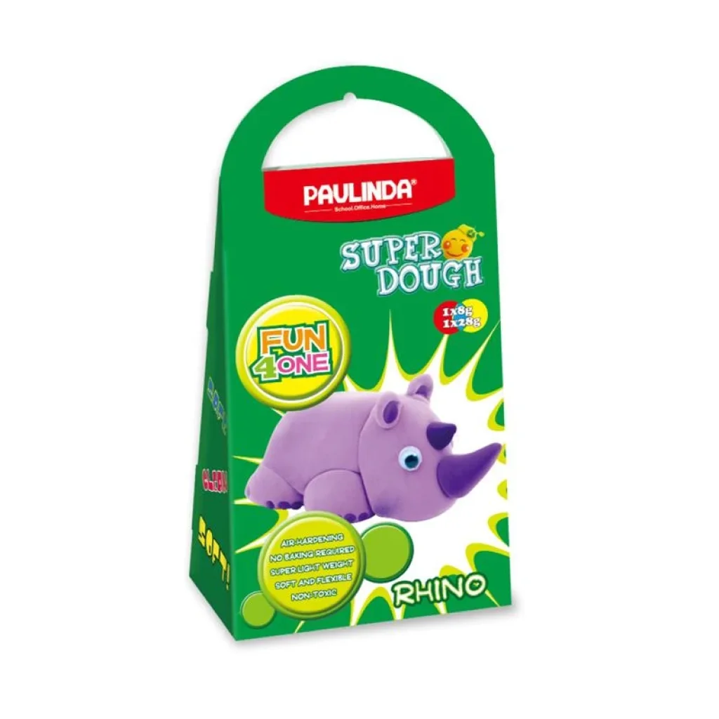 Маса для ліплення Paulinda Super Dough Fun4one Носоріг (рухливі очі) PL-1537 UA