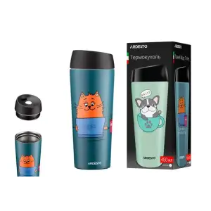 Термокружка ARDESTO Coffee time Red Cat 450мл синяя (AR2645CG) UA