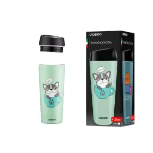 Термокружка ARDESTO Coffee time Frenchie 450мл зеленая (AR2645DG) UA