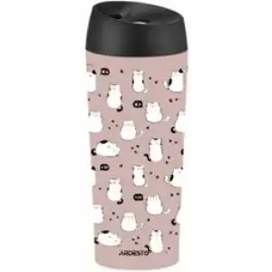 Термокружка ARDESTO Coffee Time Cats 450мл коричневая (AR2645FC) UA
