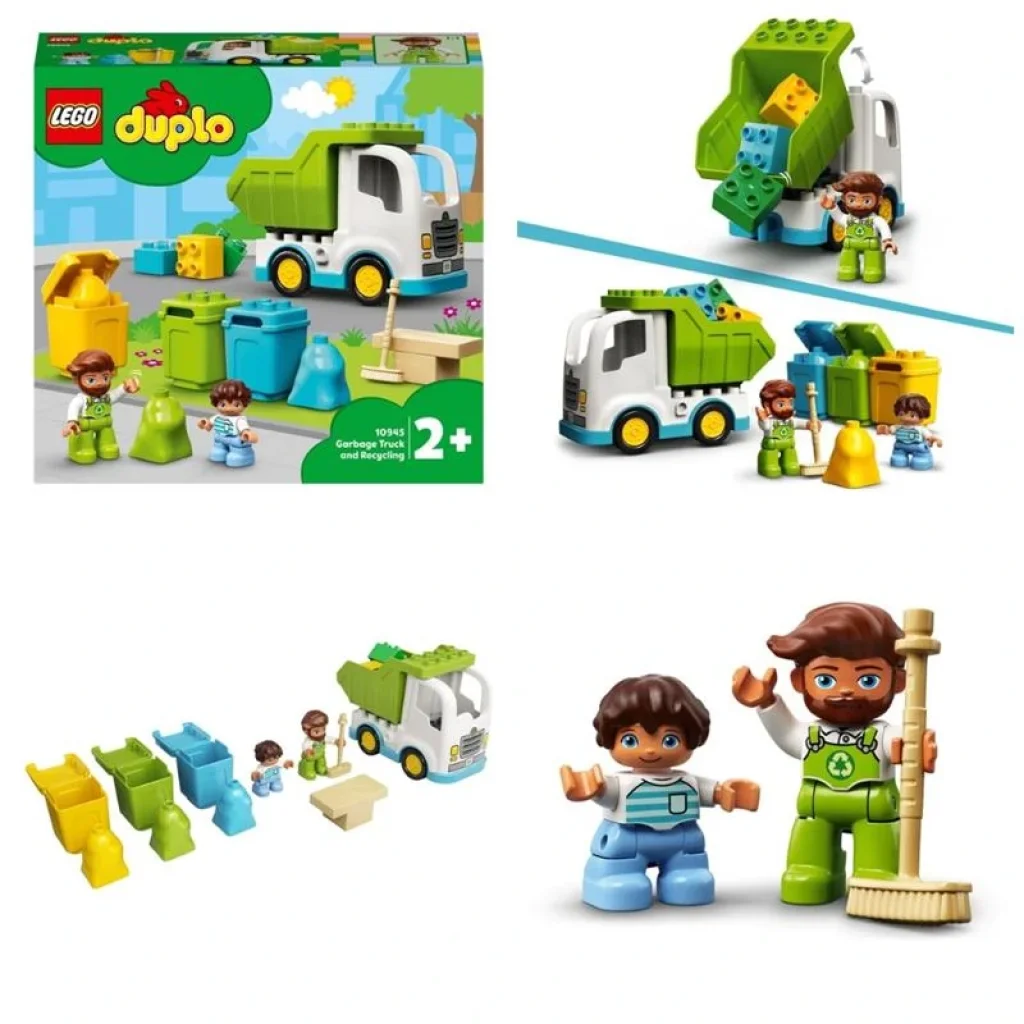 Конструктор LEGO DUPLO Мусоровоз и контейнеры для раздельного сбора мусора 10945 UA