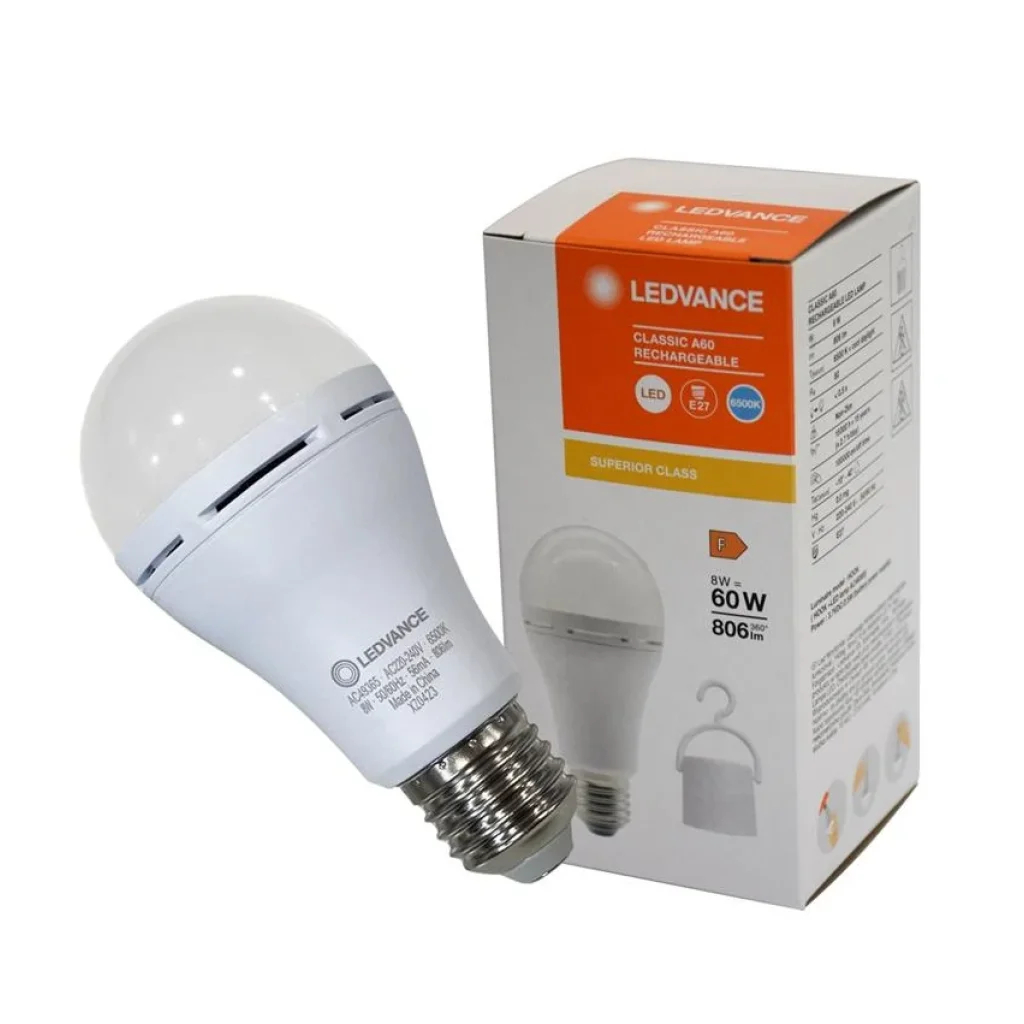 Лампа світлодіодна LEDVANCE акумуляторна A60 8W 806Lm 6500К E27, 4099854102431 UA