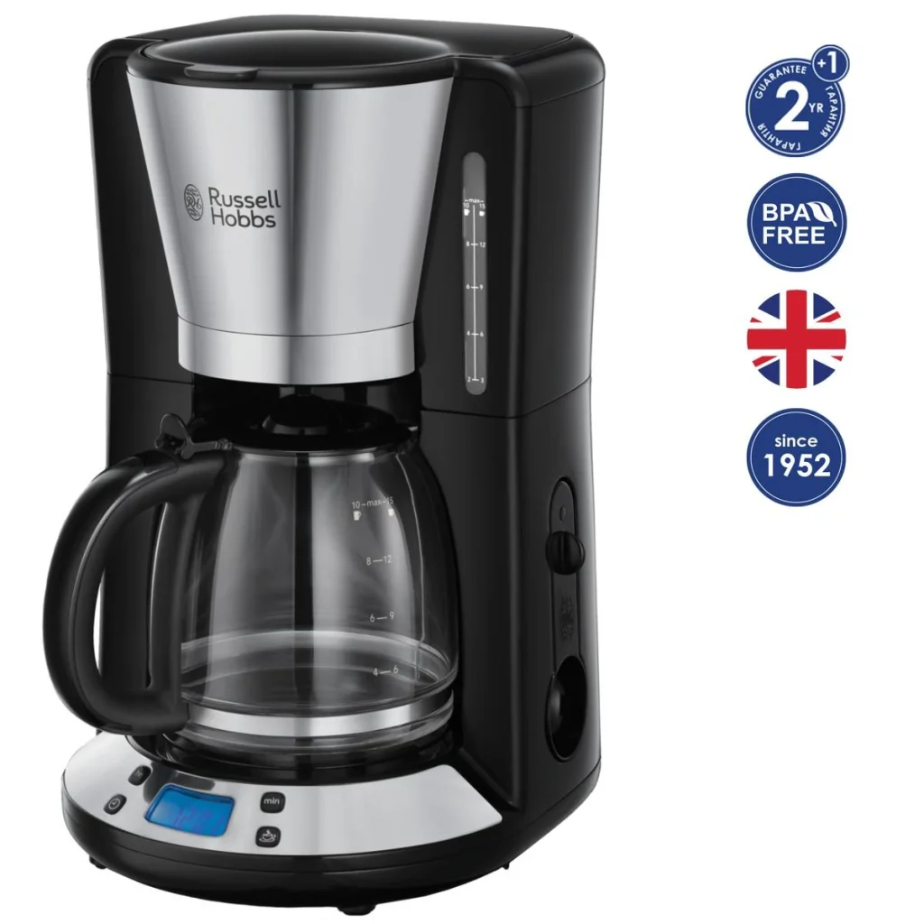 Кавоварка Russell Hobbs 24030-56 Victory, 1100 Вт, LCD-дисплей, Таймер на 24 години, Нержавіюча сталь UA
