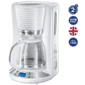 Кавоварка Russell Hobbs крапельна Inspire, 1,25л, мелена, 10 чашок, таймер вимкнення, білий, 24390-56 UA